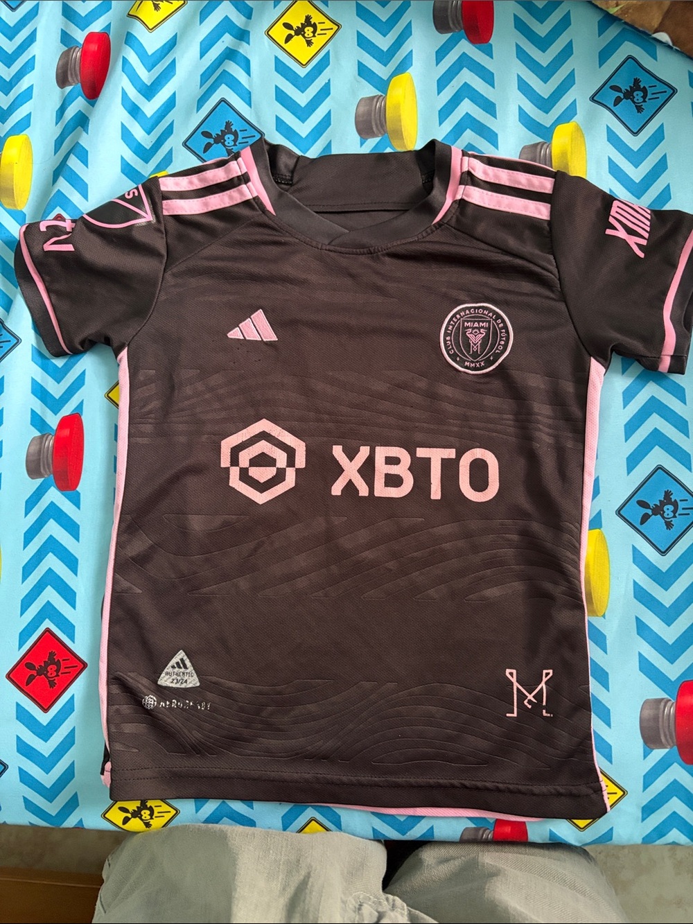 adidas Kids Inter Miami Black and Pink Soccer Jersey